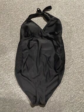 Motherhood Maternity Black Beach Bump Maternity Swimsuit